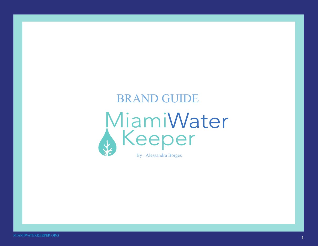 Miami Waterkeeper brand book — cover